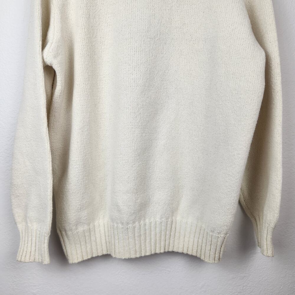 Vintage Ralph Lauren Polo Sport Bear Golf Sweater Cream Large Women Crewneck - Picture 7 of 9